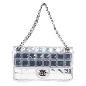 Chanel Chanel Silver Ice Cube Tote and Flap Bag front view - Chanel Ice Cube bag