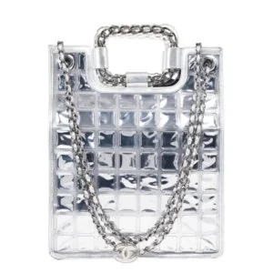 Chanel Chanel Silver Ice Cube Tote and Flap Bag side view - Chanel Ice Cube bag