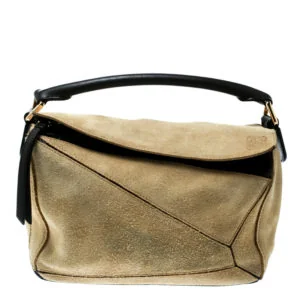 Loewe Puzzle Bag (Beige, Small) front view