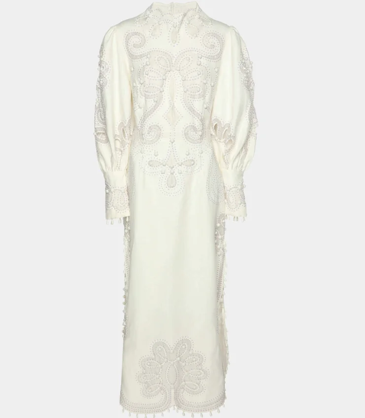 White designer dresses side view
