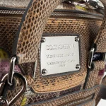 Dolce & Gabbana Miss Easy Way Ayers Snakeskin Patchwork Satchel front view - Dolce and Gabbana Ayers snakeskin patchwork