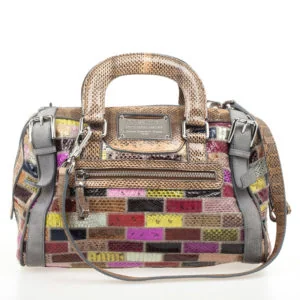 Dolce & Gabbana Miss Easy Way Ayers Snakeskin Patchwork Satchel side view - Dolce and Gabbana Ayers snakeskin patchwork 