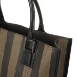 Fendi Fendi Pequin Striped Shopper Tote front view