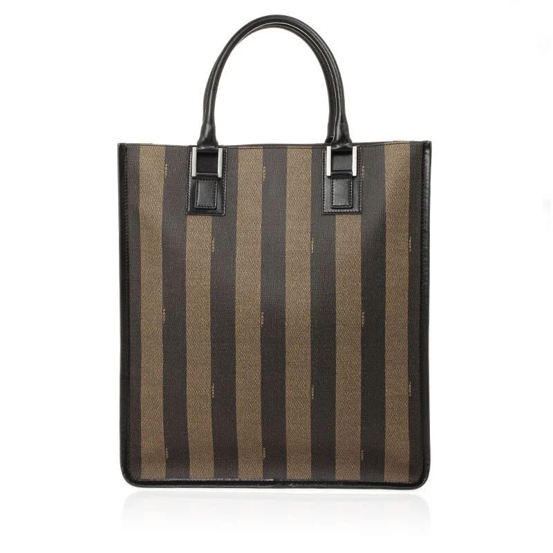 Fendi Fendi Pequin Striped Shopper Tote side view