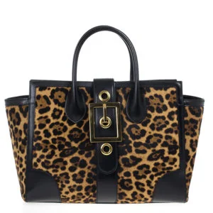 Gucci Lady Buckle Jaguar Print Top Handle Bag front view