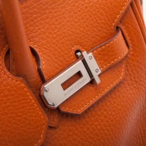 Hermès Birkin Bag (Orange, 30cm, Togo Leather) detail - Hermes Orange Birkin bag