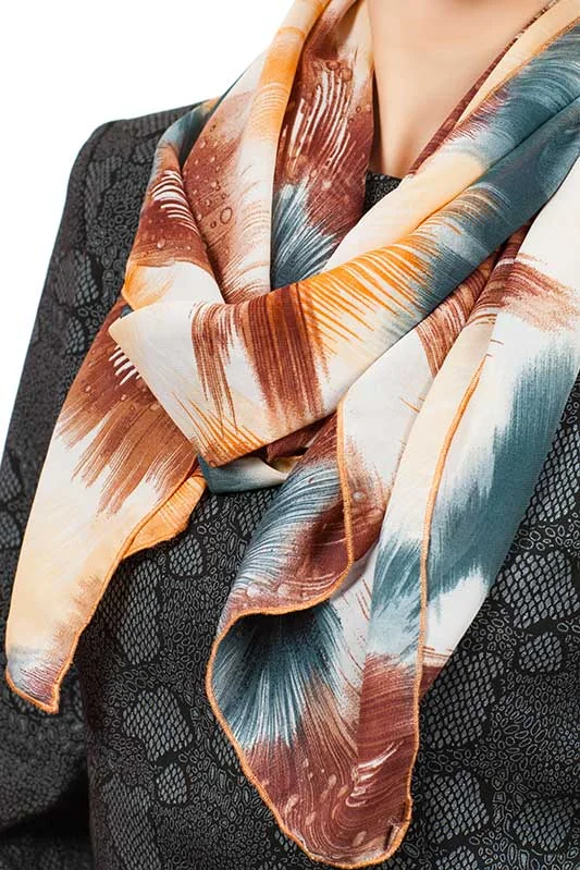 Hermès Silk scarf side view - how to wear a Hermès scarf