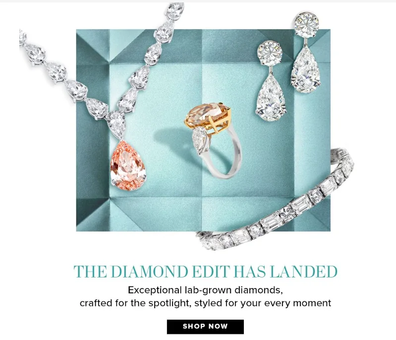 Moissanite and Lab-Grown Diamond Jewelry front view - moissanite vs lab-grown diamonds