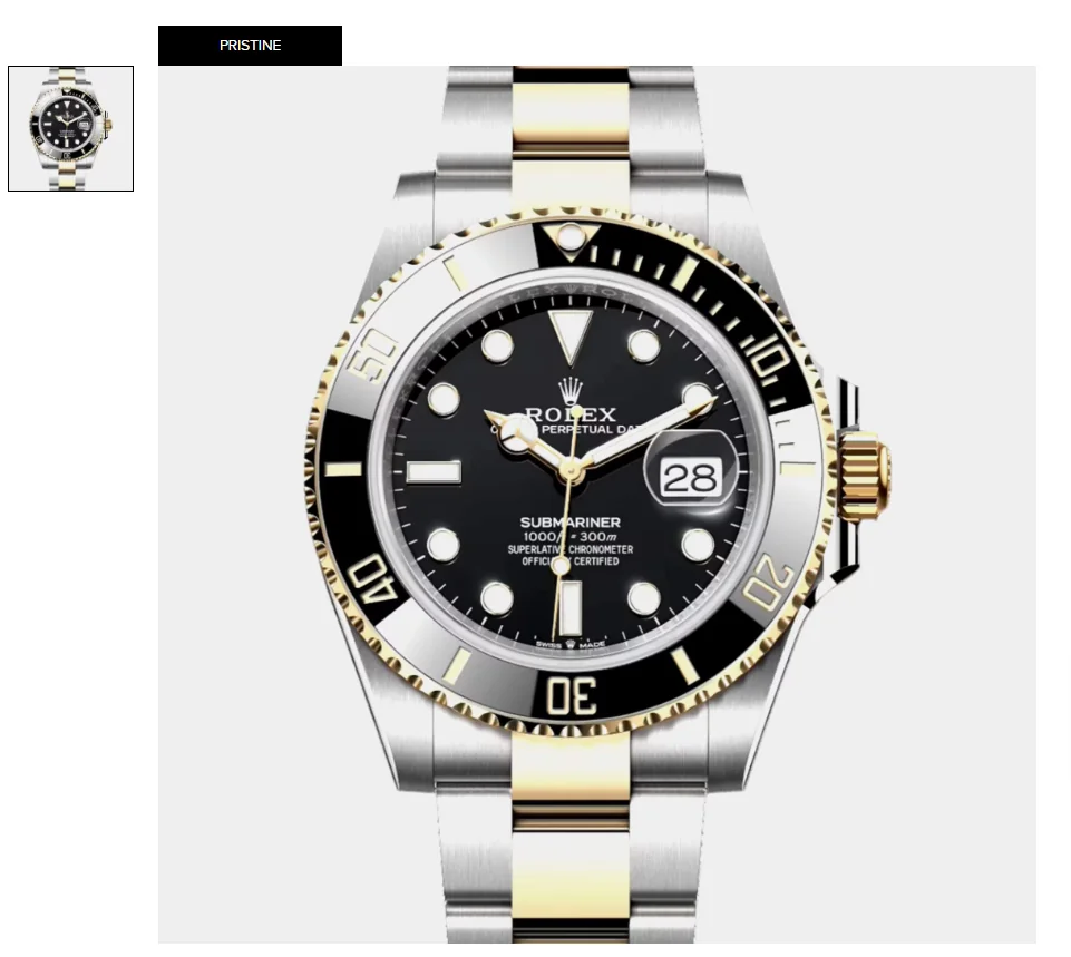 Rolex Submariner front view - pre-owned Rolex Submariner