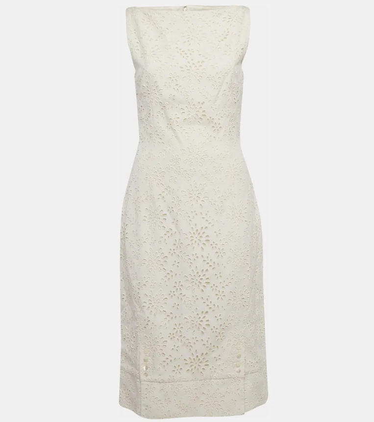 White designer dress detail