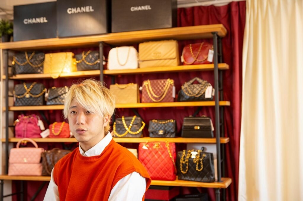 Lovintage founder Zijian with Vintage Chanel Bags