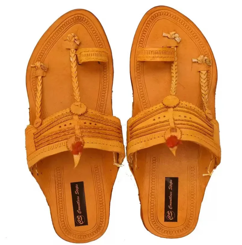 Prada Kolhapuri-inspired leather sandals side view - Prada Kolhapuri sandals controversy